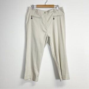Jamie Sadock Capri Pants Womens Size 6 Beige Striped
